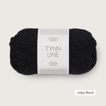 Pelote de Tynn Line de Sandnes Garn coloris 1099 Black