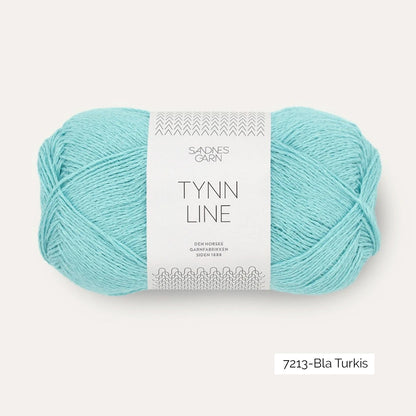 Pelote de Tynn Line de Sandnes Garn coloris 7213 Blå Turkis