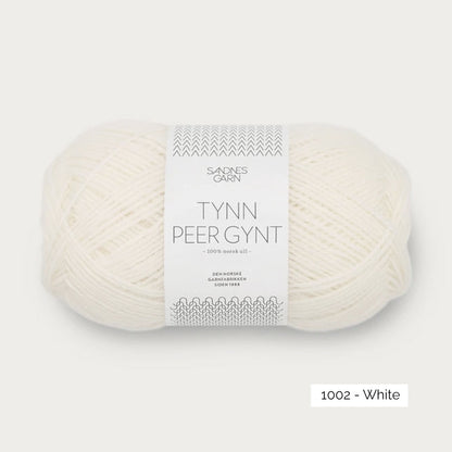 Pelote de Tynn Peer Gynt de Sandnes Garn coloris 1002 White