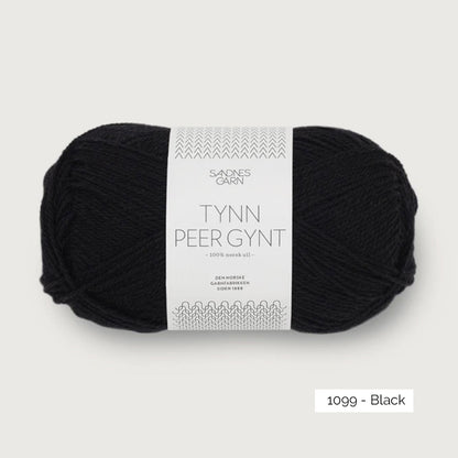 Pelote de Tynn Peer Gynt de Sandnes Garn, coloris 1099 Black