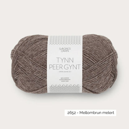 Pelote de Tynn Peer Gynt de Sandnes Garn coloris 2652 Mellombrun Melert