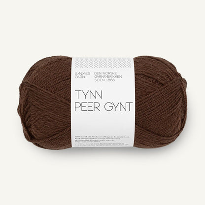 Pelote de Tynn Peer Gynt de Sandnes Garn, coloris 3082 Mork Brun