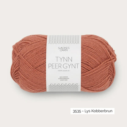 Pelote de Tynn Peer Gynt de Sandnes Garn coloris 3535 Lys Kobberbrun