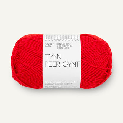 Pelote de Tynn Peer Gynt de Sandnes Garn, coloris 4018 Scarlet Red