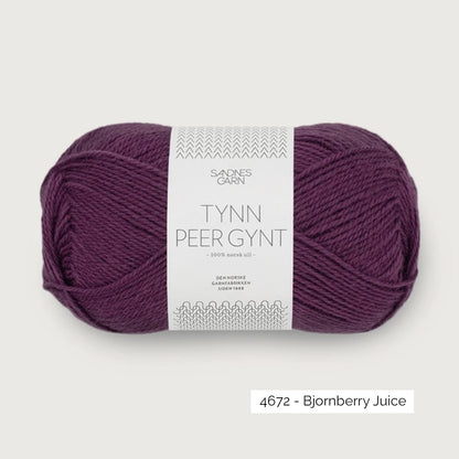Pelote de Tynn Peer Gynt de Sandnes Garn coloris 4672 Bjornberry Juice