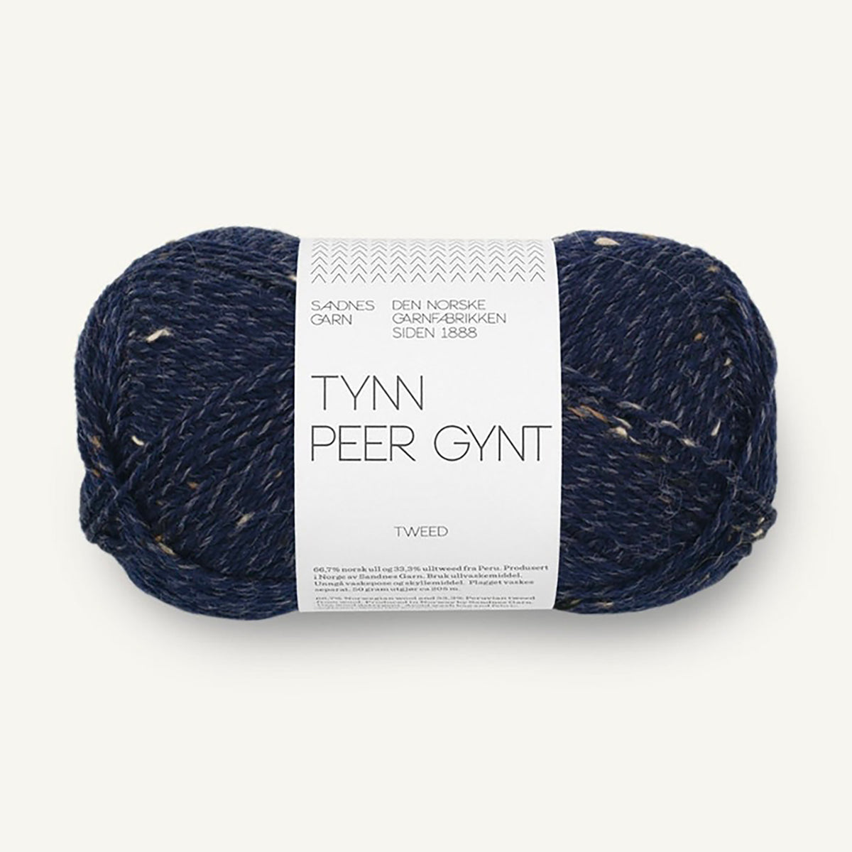Pelote de Tynn Peer Gynt de Sandnes Garn, coloris 5585 Marine Blå Tweed