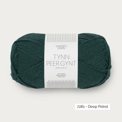 Pelote de Tynn Peer Gynt de Sandnes Garn coloris 7281 Deep Petrol