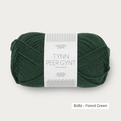Pelote de Tynn Peer Gynt de Sandnes Garn coloris 8082 Forest Green