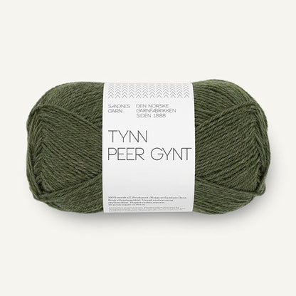 Pelote de Tynn Peer Gynt de Sandnes Garn, coloris 9572 Dark Green Mix