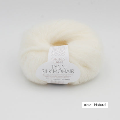 Pelote de Tynn Silk Mohair de Sandnes Garn coloris 1012 Natural