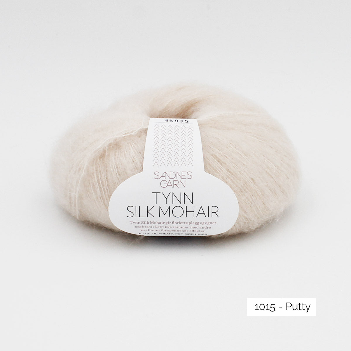 Pelote de Tynn Silk Mohair de Sandnes Garn, coloris 115 Putty