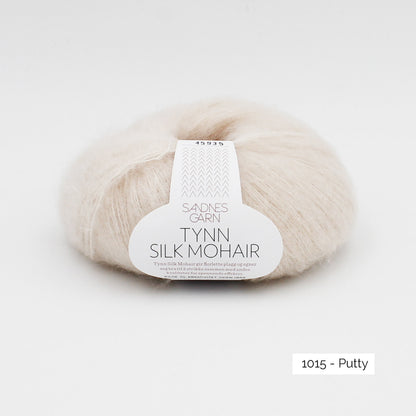 Pelote de Tynn Silk Mohair de Sandnes Garn, coloris 115 Putty