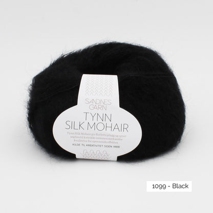 Pelote de Tynn Silk Mohair de Sandnes Garn, coloris 1099 Black