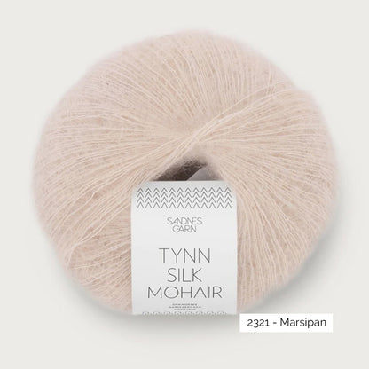 Pelote de Tynn Silk Mohair de Sandnes Garn, coloris 2321 Marsipan