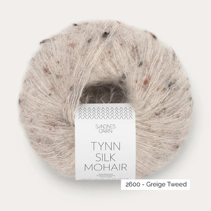 Pelote de Tynn Silk Mohair de Sandnes Garn coloris 2600 Greige Tweed