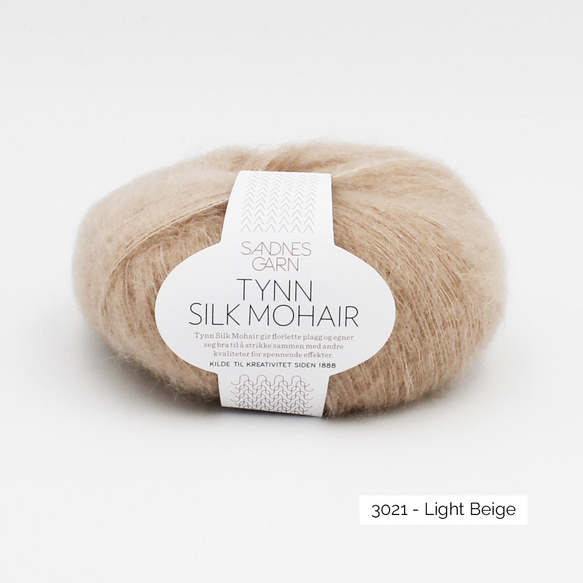 Pelote de Tynn Silk Mohair de Sandnes Garn coloris 3021 Light Beige
