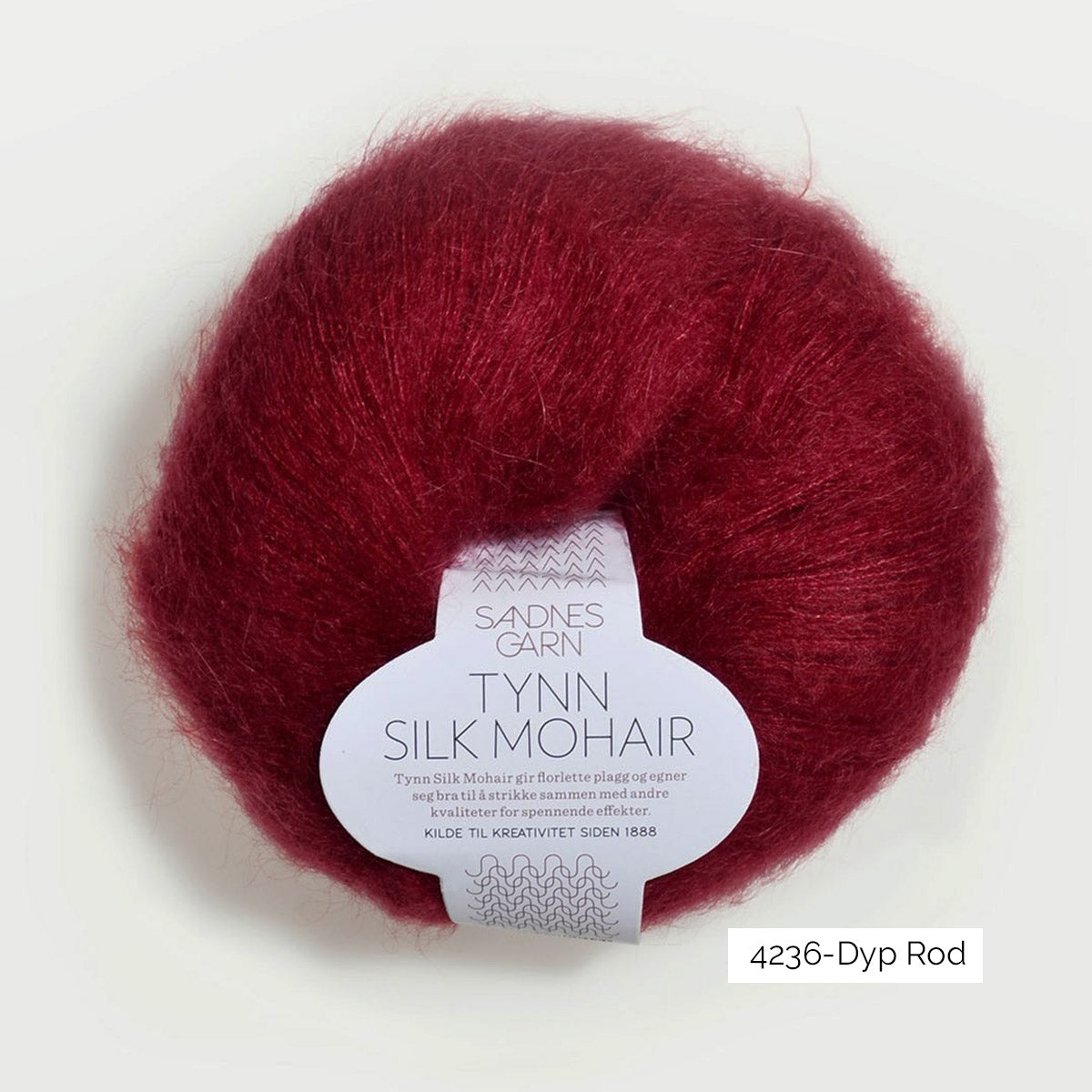 Pelote de Tynn Silk Mohair de Sandnes Garn coloris 4236 Dyp Rod