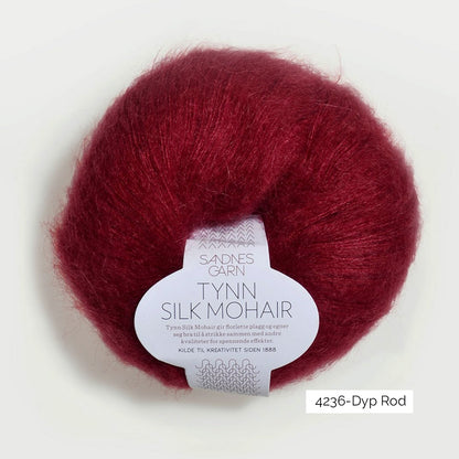 Pelote de Tynn Silk Mohair de Sandnes Garn coloris 4236 Dyp Rod