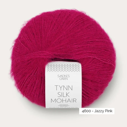 Pelote de Tynn Silk Mohair de Sandnes Garn, coloris 4600 Jazzy Pink