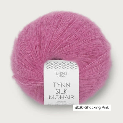 Pelote de Tynn Silk Mohair de Sandnes Garn, coloris 4626 Shocking Pink