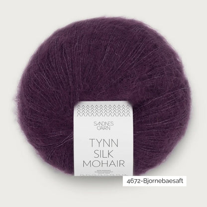 Pelote de Tynn Silk Mohair de Sandnes Garn coloris 4672 Bjornebaesaft