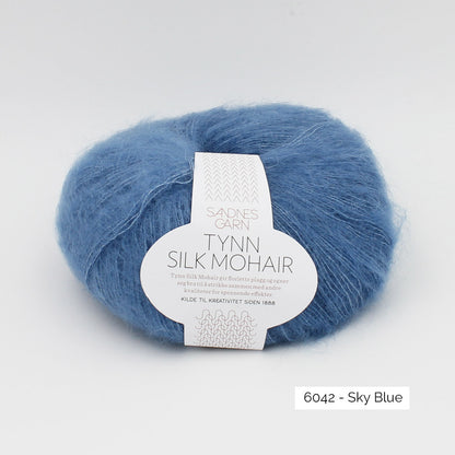 Pelote de Tynn Silk Mohair de Sandnes Garn coloris 6042 Sky Blue