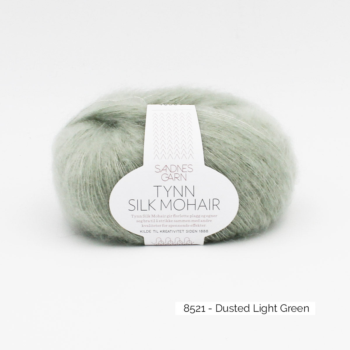 Pelote de Tynn Silk Mohair de Sandnes Garn coloris 8521 Dusted Light Green