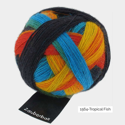 Pelote de Crazy Zauberball de Schoppel Wolle, coloris 1564 Tropical Fish