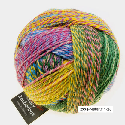 Pelote de Crazy Zauberball de Schoppel Wolle coloris 2334 Marlerwinkel