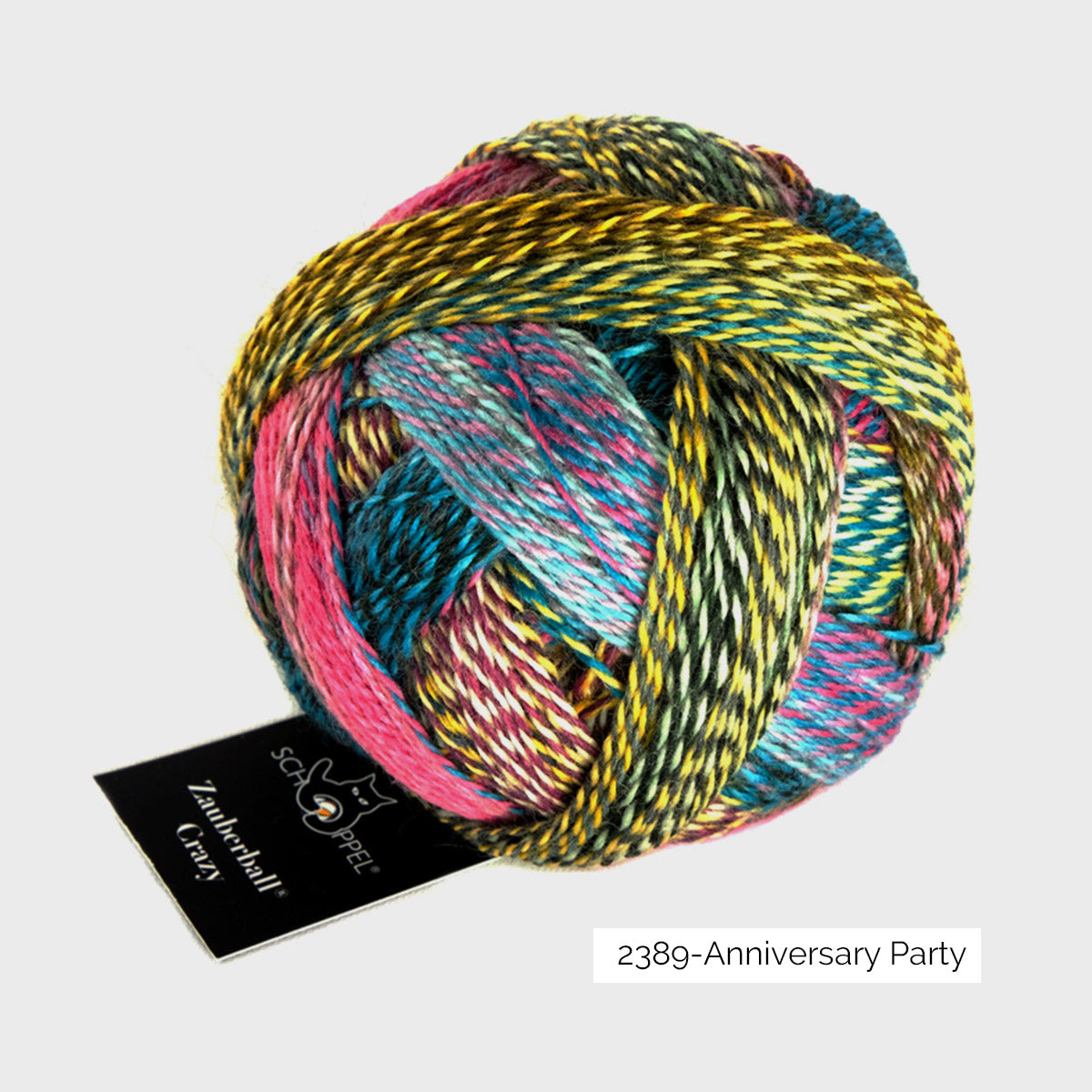 Pelote de Crazy Zauberball de Schoppel Wolle coloris 2389 Anniversary Party