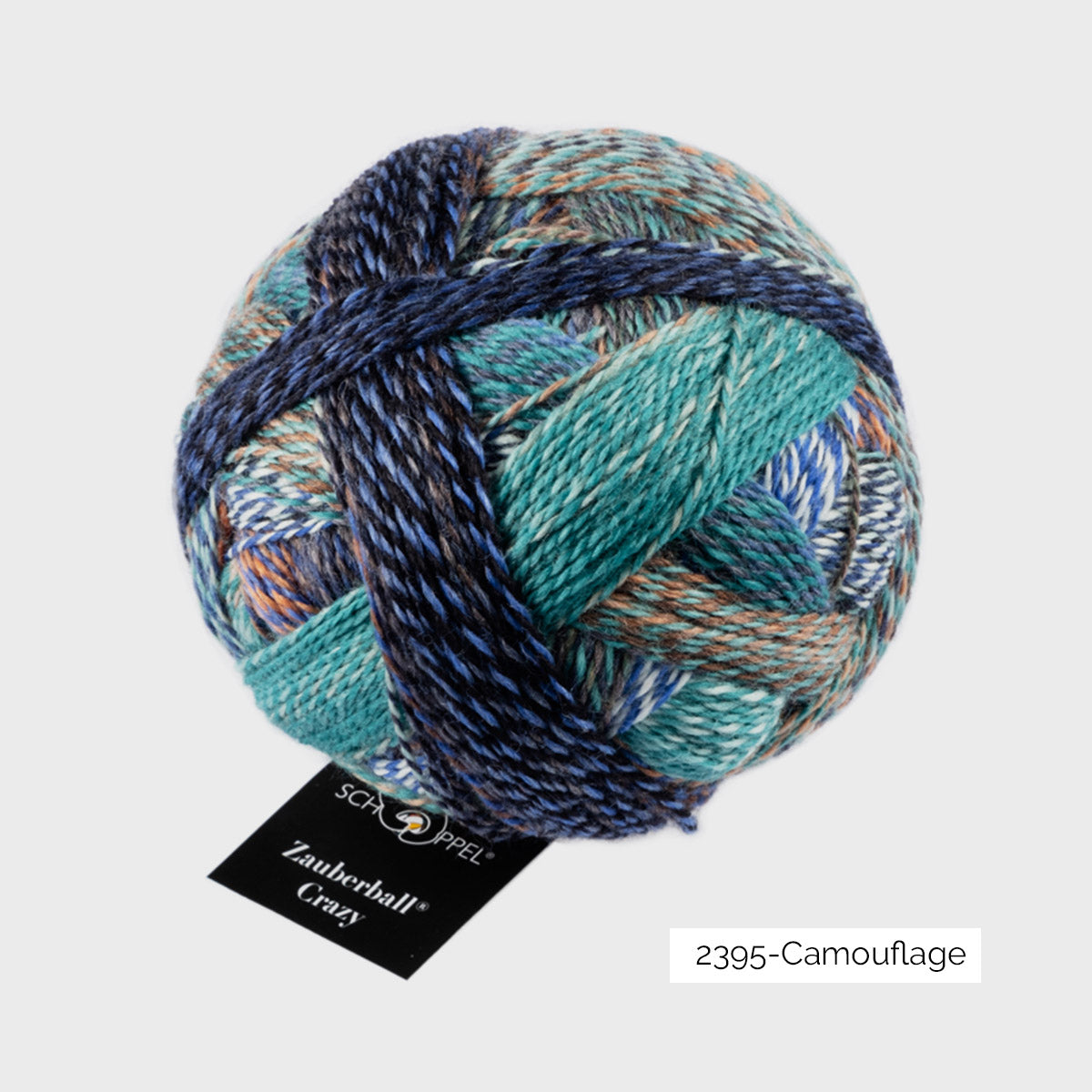 Pelote de Crazy Zauberball de Schoppel Wolle coloris 2395 Camouflage