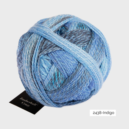 Pelote de Crazy Zauberball de Schoppel Wolle coloris 2438 Indigo