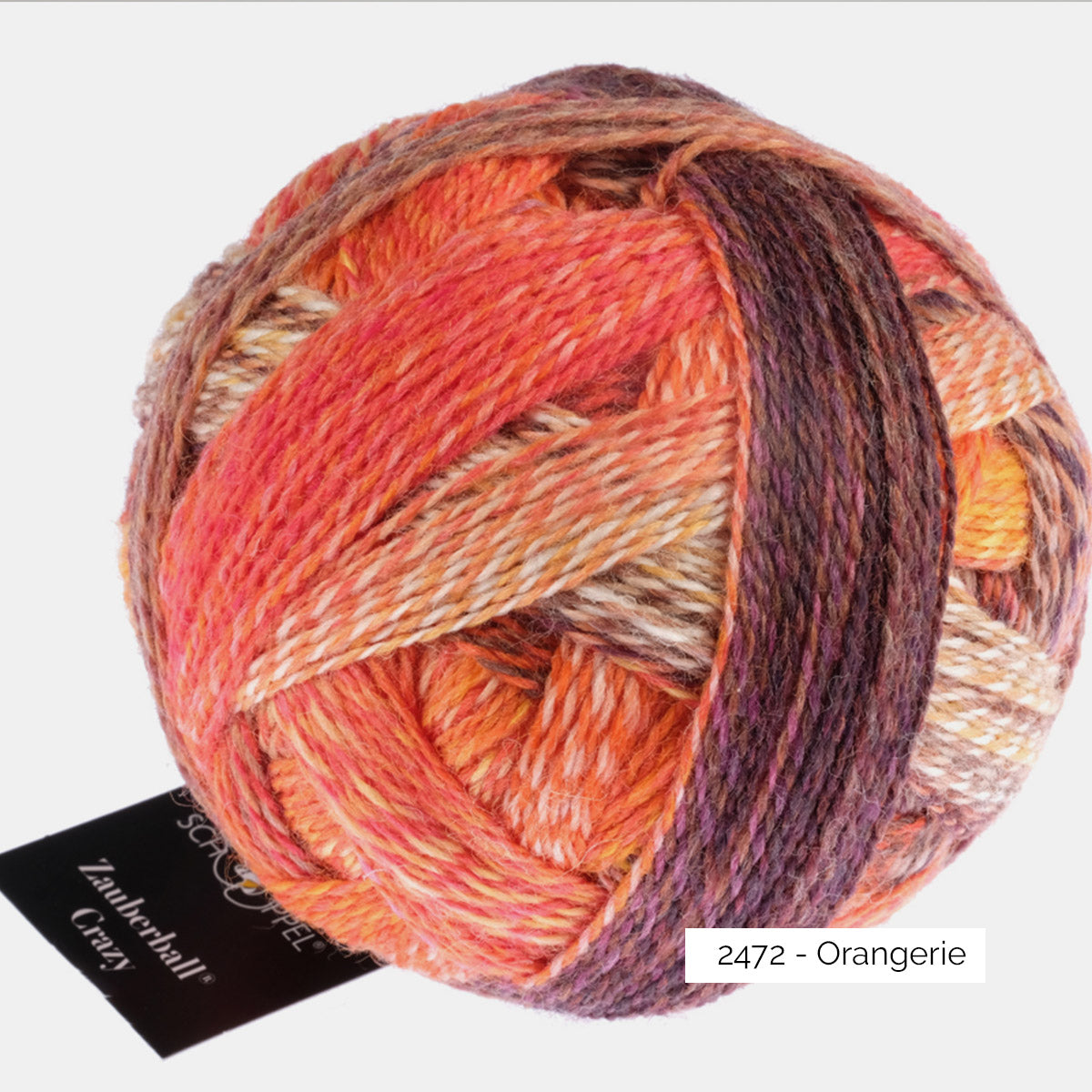 Pelote de Crazy Zauberball de Schoppel Wolle coloris 2472 Orangerie