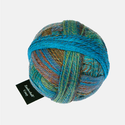 Pelote de Zauberball Crazy de Schoppel Wolle coloris 2623 Early Bird