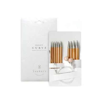 Kit d'aiguilles circulaires interchangeables Curve de Seeknit, finition Koshitsu, taille L
