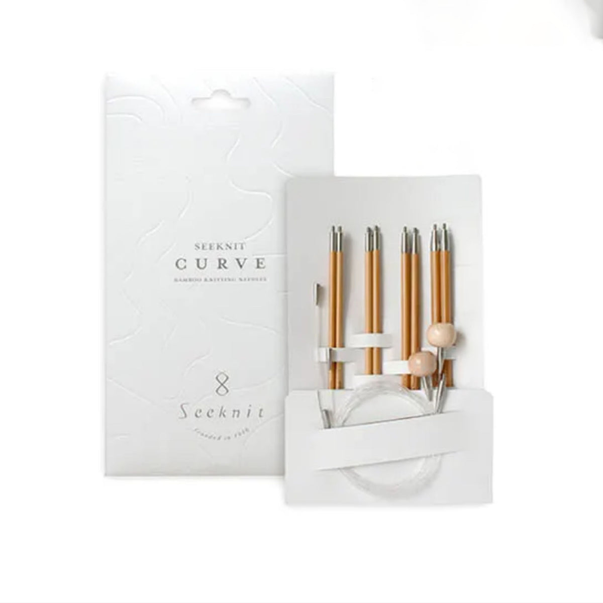 Kit d'aiguilles circulaires interchangeables Curve de Seeknit, finition Koshitsu, taille M