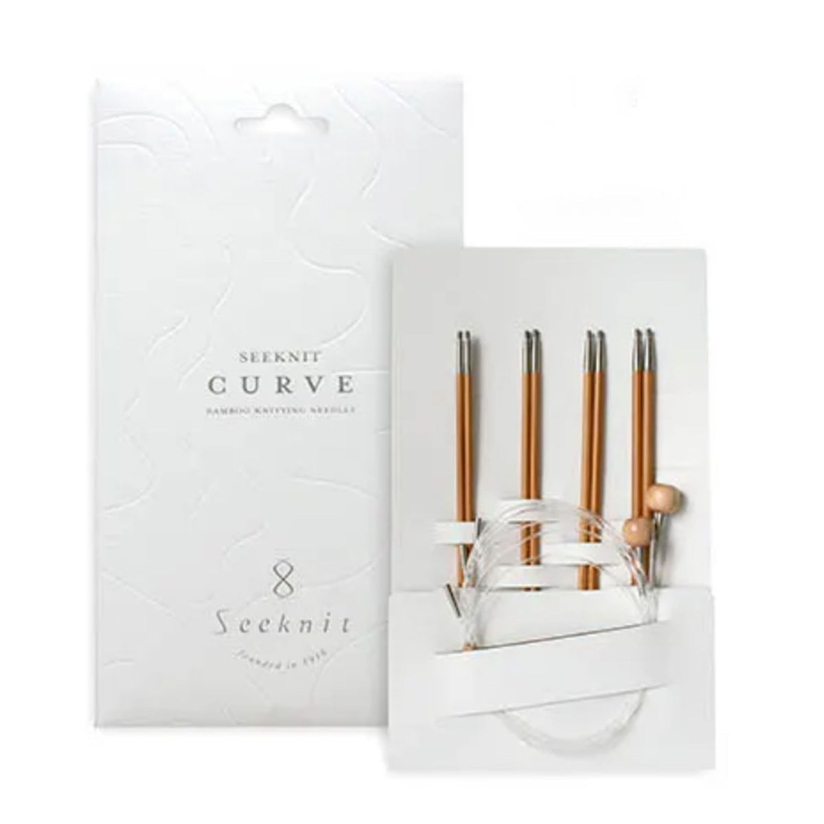 Kit d'aiguilles circulaires interchangeables Curve de Seeknit, finition Koshitsu, taille S