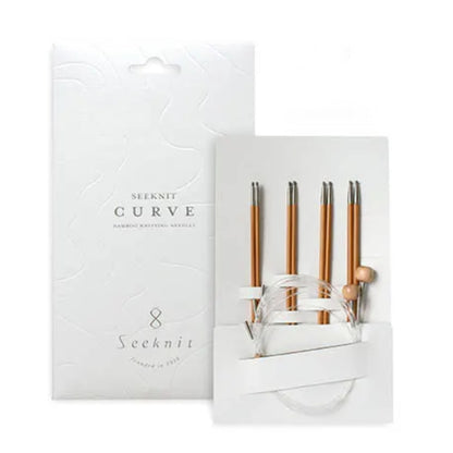 Kit d'aiguilles circulaires interchangeables Curve de Seeknit, finition Koshitsu, taille S