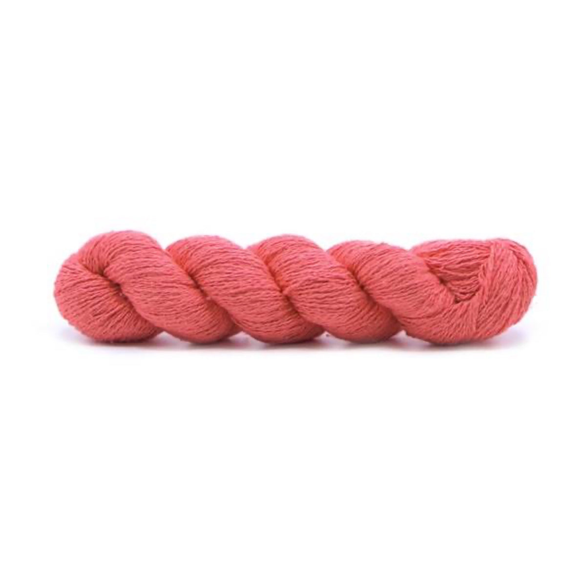 Echeveau de bourette de soie de Spun Silk Yarns, coloris 124 Spiced Coral