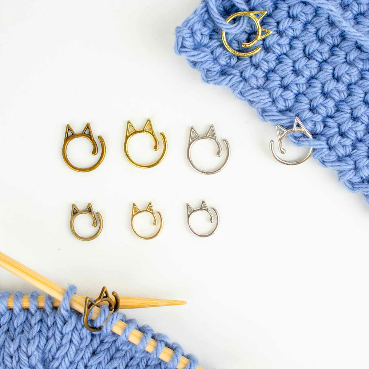 Marqueurs ouverts Cat Rings de Twice Sheared Sheep, coloris Argent, Bronze et Doré