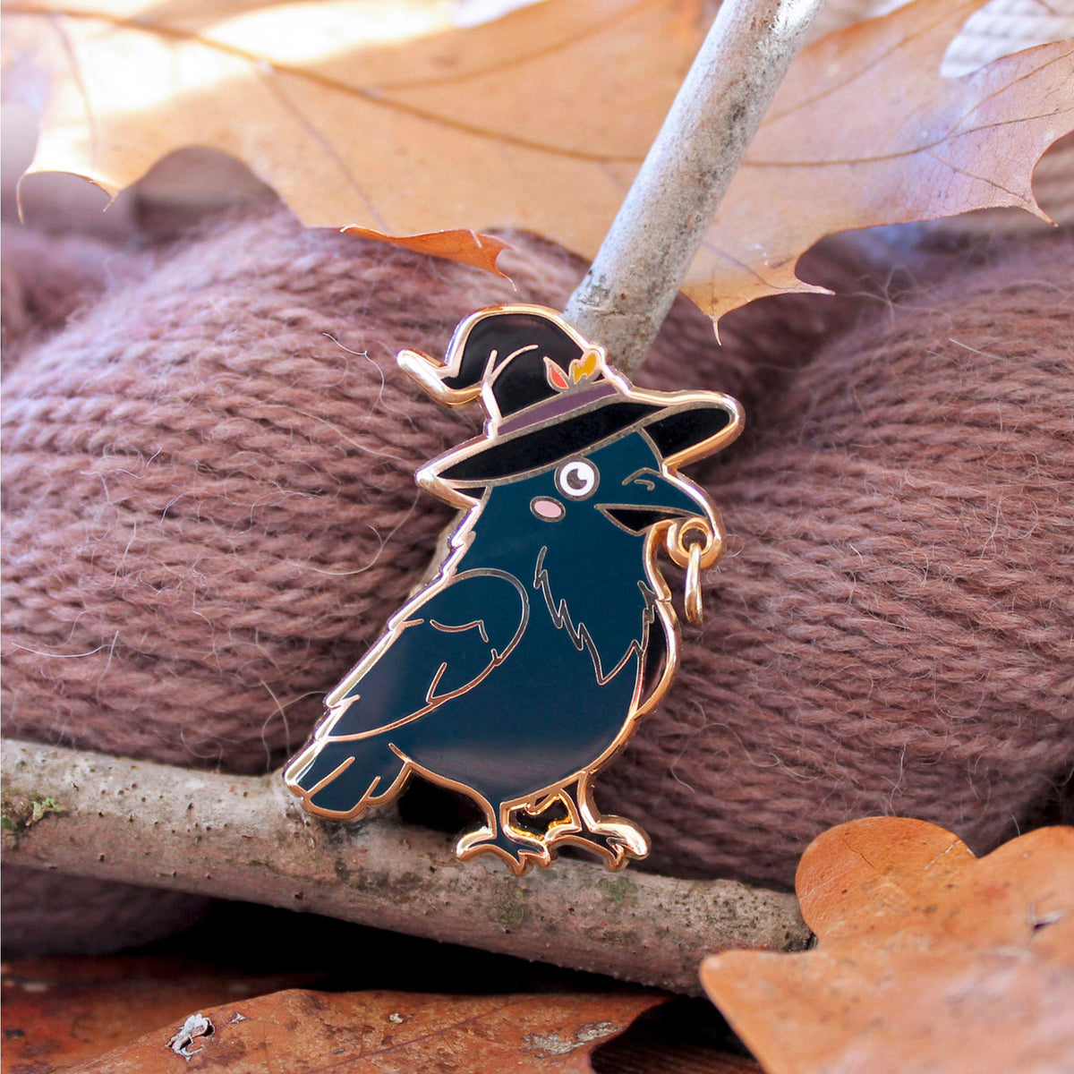 Knitting Helper de Twill & Print, modèle Crow (corbeau)