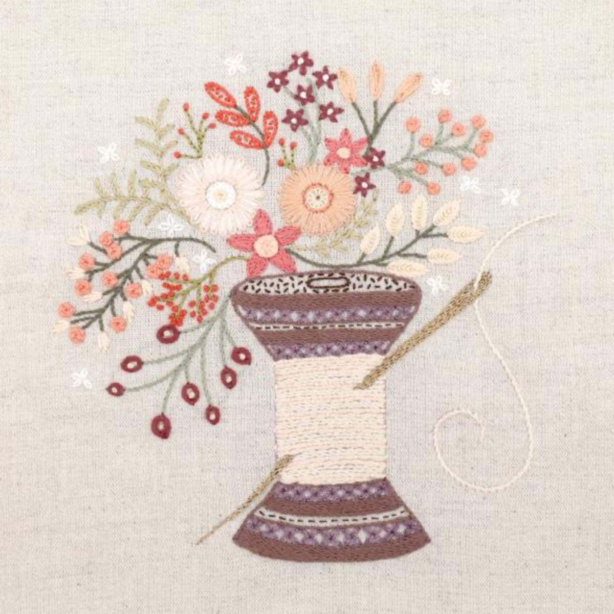 Kit de broderie Un Chat dans l'Aiguille modèle Jolie Bobine