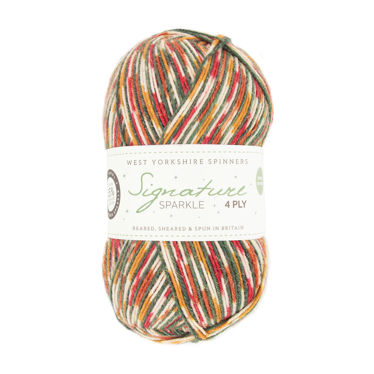 Pelote de Signature 4-ply de West Yorkshire Spinners (WYS), coloris 1208 Yuletide (Sparkle)