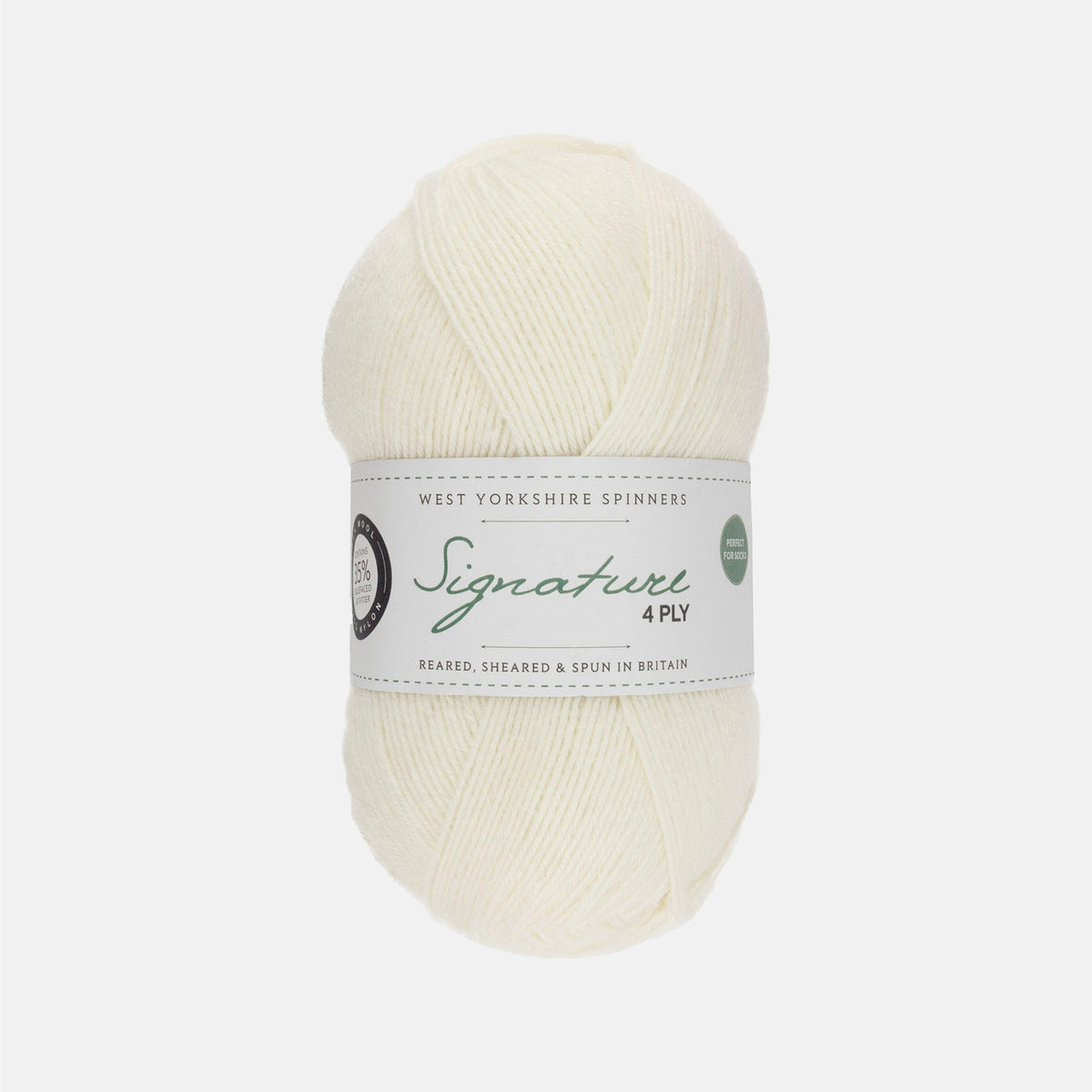 Pelote de Signature 4ply de West Yorkshire Spinners (WYS) coloris 011 Marshmallow