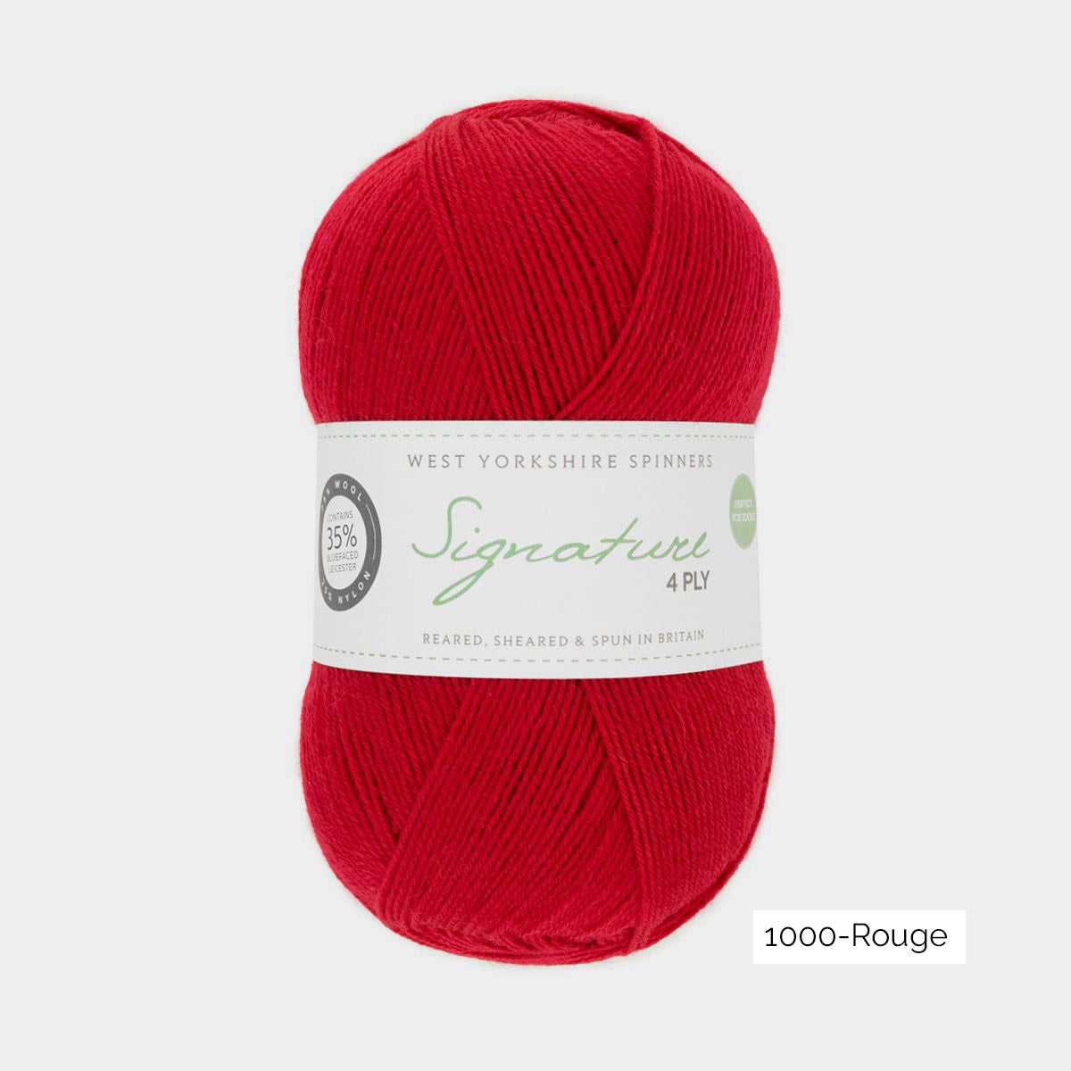 Pelote de Signature 4ply de West Yorkshire Spinners (WYS) coloris 1000 Rouge
