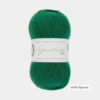 Pelote de Signature 4ply de West Yorkshire Spinners (WYS) coloris 1006 Spruce