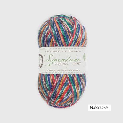 Pelote de Signature 4-ply de West Yorkshire Spinners (WYS), coloris 1166 Nutcracker (Sparkle)