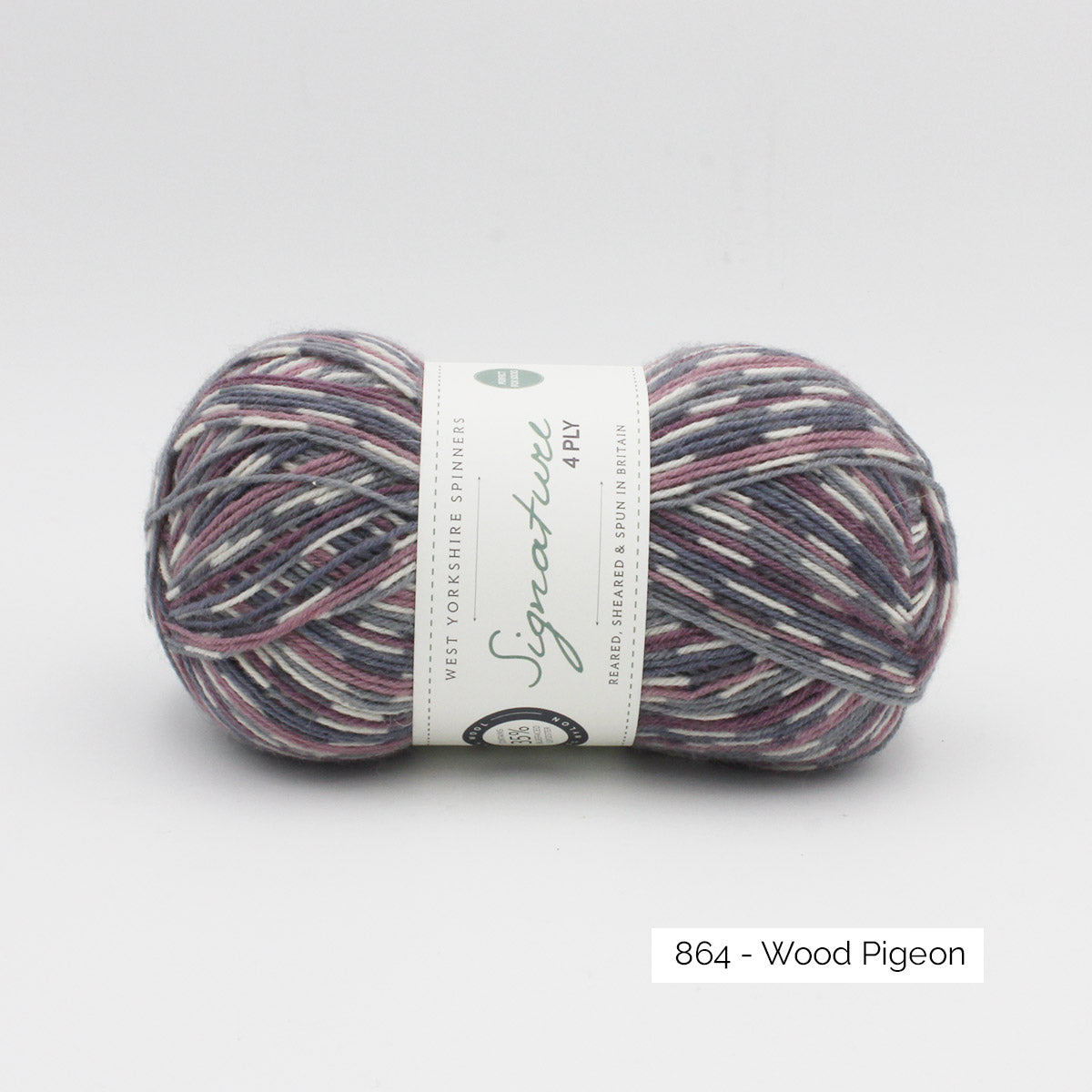 Pelote de Signature 4ply de West Yorkshire Spinners (WYS), coloris 864 Wood Pigeon