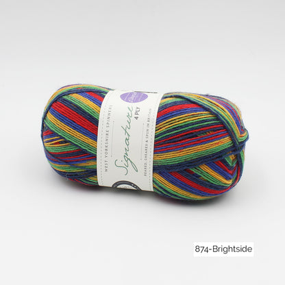 Pelote de Signature 4ply de West Yorkshire Spinners (WYS), collection Winwick Mum, coloris 874 Brightside 